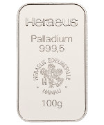 Heraeus Palladiumbarren 100 Gramm